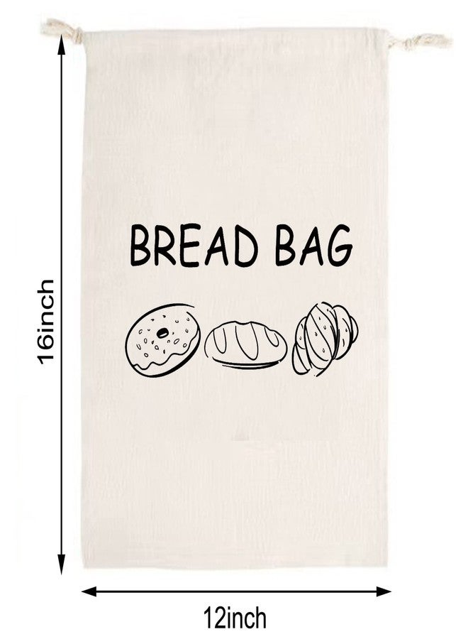 MAOSGO Bread Bags, 2 Pack Large Linen Bread Bag Reusable Bread Storage Container for Homemade Bread Sourdough, Fresh Keeping & Reusable Pastries Loaves Bags for homemade bread gift giving - Image 2
